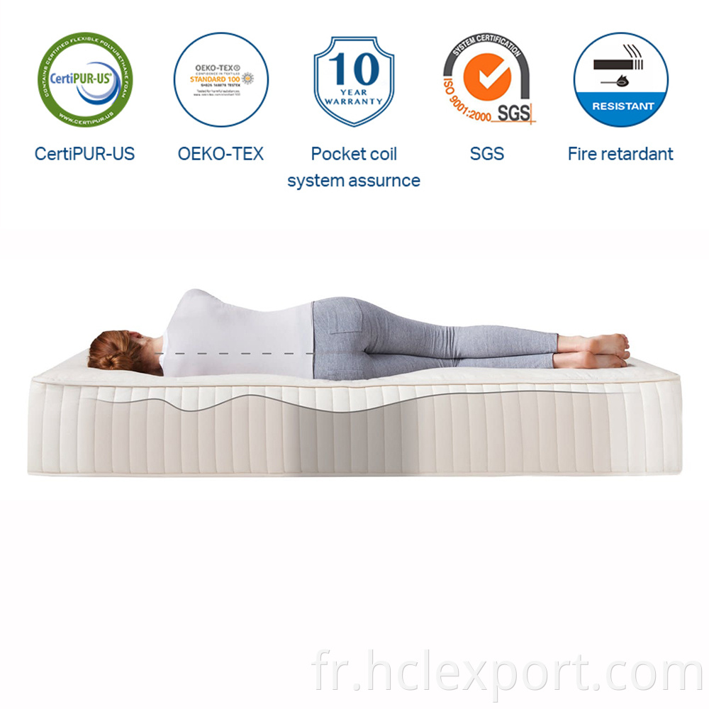 Hybrid Empaterproof King Queen Twin Twin Double Taille Matelas Cover Protector Pocket Spring Gel Memory Foam Matelas
